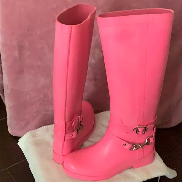 Coach Rain Boots (Neon Pink) - Picture 1 of 3